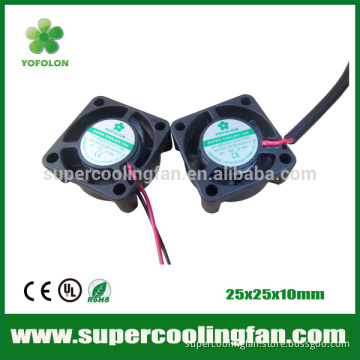 25x25x10mm 5V 12V Ball Bearing 2510 Mini electric Cooling Fan